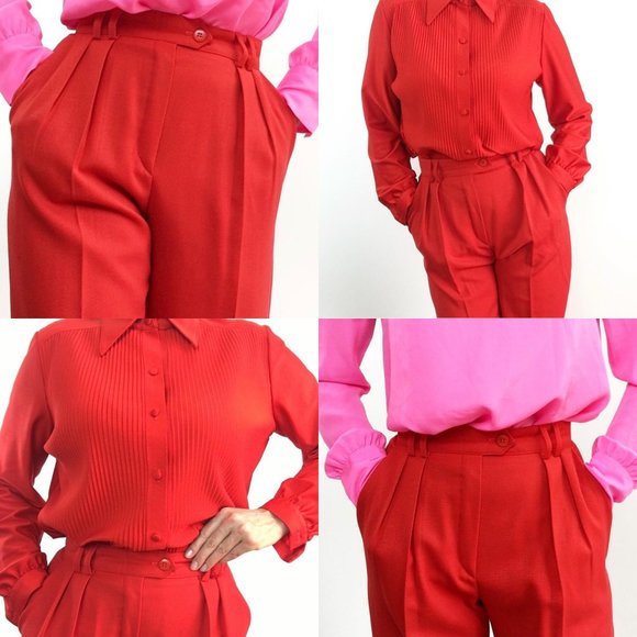 Escada Vintage Wool Pleated Front Trouser Pants - Picture 13 of 14